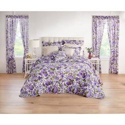 Florence Oversized Bedspread by BrylaneHome in Plum Floral (Size KING)