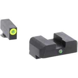 AmeriGlo I-Dot Night Sight Set Glock 17/19/19x/26 Gen 5 Green Tritium LimeGreen Lumi Outline GL-5301