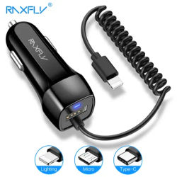 RAXFLY-Chargeur de téléphone portable 10W pour voiture allume-cigare Laguna avec câble de charge à