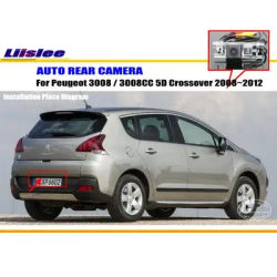 Pour Peugeot 3008 2008-2016, caméra de recul pour voiture, caméra de stationnement arrière, caméra HD CCD AUTO, kit d'accessoires
