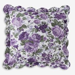 100% Cotton Florence Euro Sham by BrylaneHome in Plum Floral (Size EURO)