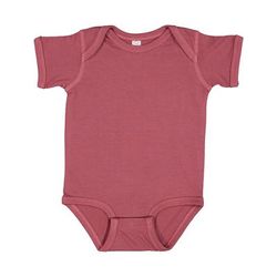 Rabbit Skins 4424 Infant Fine Jersey Bodysuit in Rouge size 12MOS | Ringspun Cotton LA4424, RS4424