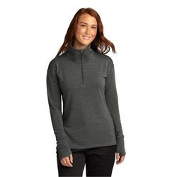 Sport-Tek LST561 Women's Sport-Wick Flex Fleece 1/4-Zip in Dark Grey Heather size XL | Spandex