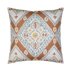 Ikat Diamond Indoor/Outdoor Pillow by Elaine Smith - Flame, 12" x 20" Lumbar Flame - Frontgate