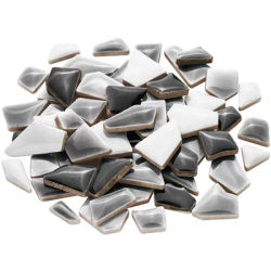 Flip Mini mosaïque en céramique, tons gris, 1 - 2 cm, 200 g