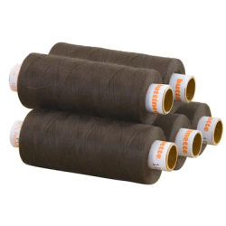 buttinette Fil à coudre universel, grosseur : 100, lot de 5 bobines, taupe