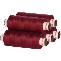 buttinette Fil à coudre universel, grosseur : 100, lot de 5 bobines, bordeaux