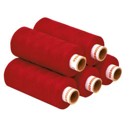 buttinette Fil à coudre universel, grosseur : 100, lot de 5 bobines, rouge
