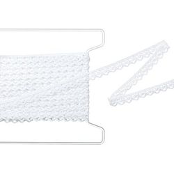 Galon de dentelle aux fuseaux pointue "Leni", blanc, largeur : 1,3 cm, longueur : 5 m