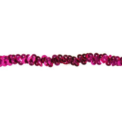 Ruban élastique à paillettes, rose vif, 10 mm, 3 m