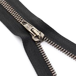 buttinette Fermeture à glissière avec glissière en métal, noir, séparable