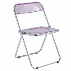 Lawrence Acrylic Folding Chair With Metal Frame - LeisureMod LF19PU