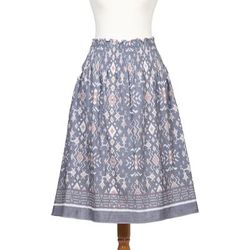 Grey Gardens,'Hand Woven Cotton Midi Ikat Skirt from Bali'