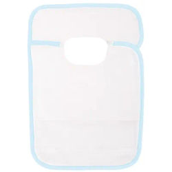 buttinette Bavoir bébé à broder, blanc/bleu clair, avec fermeture scratch