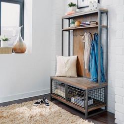 Barnside Metro Hall Tree by Homestyles in Grey