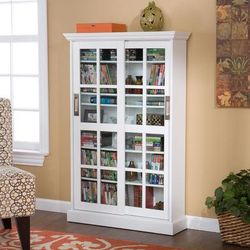 Sliding Door Media Cabinet by SEI Furniture in White