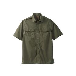 Men's Big & Tall Short-Sleeve Pilot Shirt by Boulder Creek in Olive (Size 8XL)