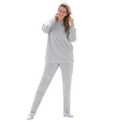Plus Size Women's Fleece Sweatshirt Set by Woman Within in Heather Grey (Size 2X) Sweatsuit