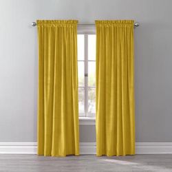 Wide Width BH Studio Velvet Rod-Pocket Panel by BH Studio in Gold (Size 50" W 108"L) Window Curtain