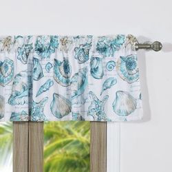 Wide Width Cruz Window Valance by Barefoot Bungalow in White (Size 84" W 19" L)