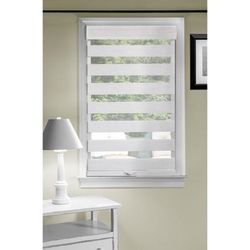 Wide Width Cordless Celestial Sheer Double Layered Shade by Achim Home Décor in Linen (Size 34" W 72" L)