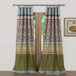 Wide Width Shangri-La Curtain Panel Pair by Greenland Home Fashions in Multi (Size 84" W 84" L)