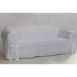 Twill 1-Pc. Slipcover by Classic Slipcovers in White (Size LOVESEAT)