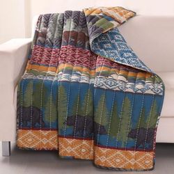 Black Bear Lodge Quilted Throw Blanket by Greenland Home Fashions in Multi (Size 50" X 60")