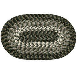 Alpine Braid Collection Reversible Indoor Area Rug, 88" x 112' Oval by Better Trends in Hunter Stripe (Size 88X112 OVAL)