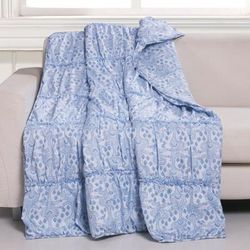 Helena Ruffle Quilted Throw Blanket by Greenland Home Fashions in Blue (Size 50" X 60")