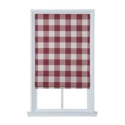 Wide Width Cordless Plaid Flat Roman Shade by Whole Space Industries in Red (Size 35" W 64" L)