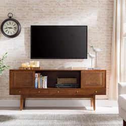 Holly & Martin Simms Midcentury Modern Media Console by SEI Furniture in Tobacco