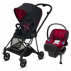 Cybex Mios Stroller + Aton M Infant Car Seat Travel System Bundle - Ferrari Black / Ferrari Red