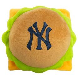 New York Yankees Hamburger Dog Toy, Medium, Brown