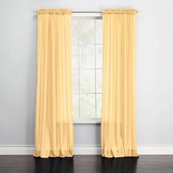 BH Studio Sheer Voile Rod-Pocket Panel Pair by BH Studio in Daffodil (Size 120"W 95" L) Window Curtains