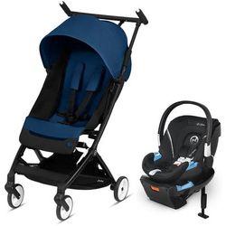 Cybex Libelle Compact Stroller + Aton 2 SensorSafe Travel System Bundle - Navy Blue / Lavastone Blac