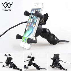 Support de téléphone 5V avec chargeur USB et miroir pour moto et vélo support de téléphone réglable