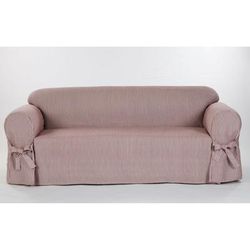 Twill Ticking Stripe Slipcover by Classic Slipcovers in Red White Stripe (Size LOVESEAT)