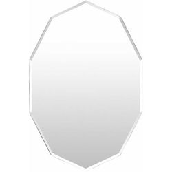 Buug 24"H x 48"W Modern Wall Mirror Off White/Taupe/Medium Gray/Gray/Smoke/Light Silver Accent Mirror - Boutique Rugs
