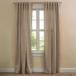 Wide Width BH Studio Room-Darkening Back-Tab Panel by BH Studio in Taupe (Size 54" W 63" L) Window Curtain
