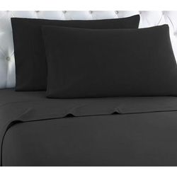 Micro Flannel® Solid Charcoal Flannel Sheet Set by Shavel Home Products in Charcoal (Size CALKNG)