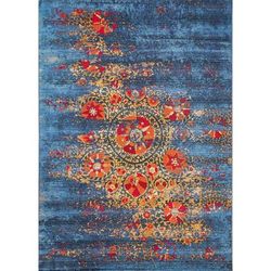 Liora Manne Marina Suzanie Indoor/Outdoor Rug by Trans-Ocean Import in Blue (Size 4'10"X 7'6")