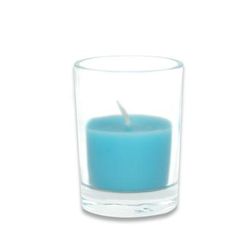 Turquoise Round Glass Votive Candles (12Pc/Box)- Jeco Wholesale CVZ-024