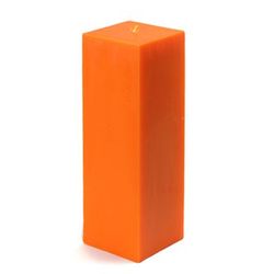 3 X 9 Inch Orange Square Pillar Candle- Jeco Wholesale CPZ-154