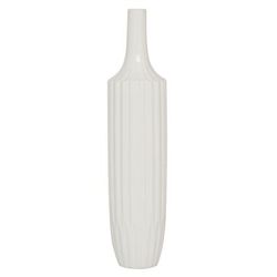 Juniper + Ivory 23 In. x 5 In. Modern Vase White Ceramic - Juniper + Ivory 57497