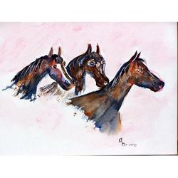 Betsy Drake 'Three Horses' 30x50 Door Mat