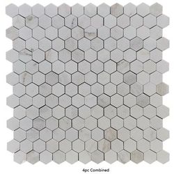 Carrara Marble Mosaic Decorative Backsplash Tile, 12"x 12"x 0.38"/pc