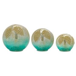 "Orb (Set of 3) 4.5"D, 6"D, 7"D Glass 3AAA or 3AA Batteries, Not Included - Melrose International 80079DS"