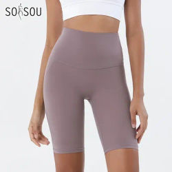 SOISOU-Short de yoga en nylon pour femme, taille haute, élastique, respirant, sans ligne en T, vêtements de fitness, 24 couleurs