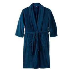 Men's Big & Tall Terry Bathrobe with Pockets by KingSize in Midnight Teal (Size M/L)
